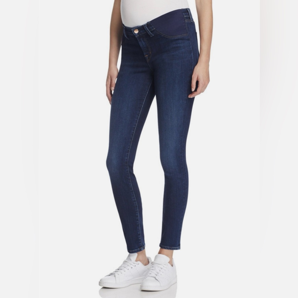 J Brand Dark Blue Skinny Maternity Jeans with Front Panels *Like New*
